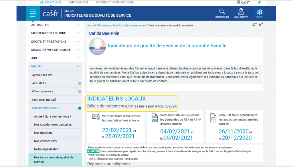Indicateurs de délais de traintement