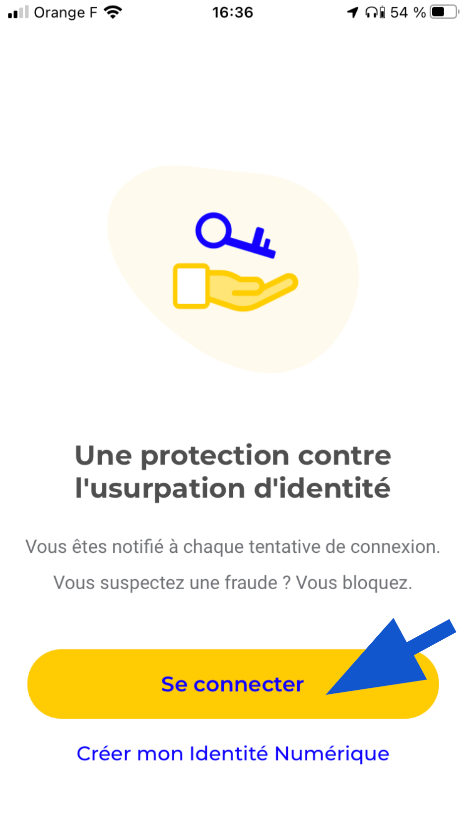 Connexion à l'application Identité Numérique La Poste